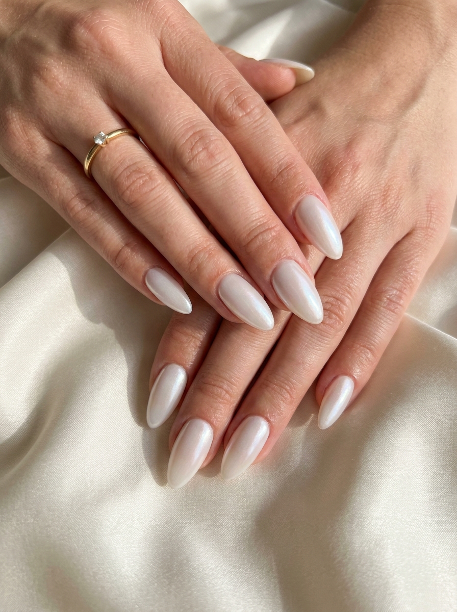 Pearl Bow Accent Nails